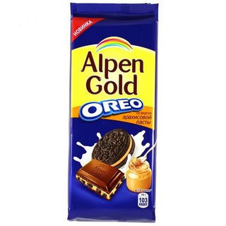 Шоколад Альпен Голд молочный Орео с Арахисовой пастой 95г